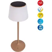 Näve LED Tischleuchte "Solarleuchte / Akkuleuchte "EMMI", beige (natur), 1, Ø 13cm H: 38cm, 1 Stk., Leuchten, Solarbetrieb, Akkubetrieb, CCT, Berührungssensor, Akkutischleuchte, LED Tischleuchte
