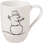 Villeroy & Boch Becher "Becher mit Henkel 'XMAS' Statement Lines 290 ml weiß", weiß, Porzellan, Trinkgefäße, Becher