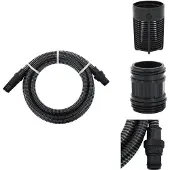 vidaXL Saugschlauch mit PVC-Anschlüssen Schwarz 1" 4 m PVC - Gartenschläuche