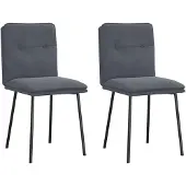 vidaXL Esszimmerstühle 2 Stk. Dunkelgrau Samt