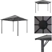 vidaXL Gartenpavillon mit Dach Aluminium 3×3 m Schwarz - Pavillons & Partyzelte