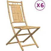 The Living Store Gartenstühle 6 Stk. Klappbar 46x66x99 cm Bambus