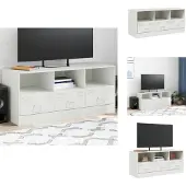 The Living Store TV-Schrank Weiß 99x39x44 cm Stahl