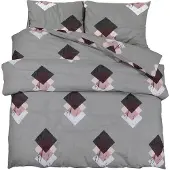 The Living Store Bettwäsche-Set Grau 200x200 cm Baumwolle