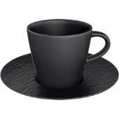 Villeroy & Boch Manufacture Rock Glow Espressotasse mit Untertasse 60 ml schwarz