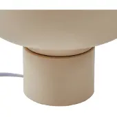 LINDBY Tischleuchte Fiora, beige, Glas, Metall, Ø 20 cm