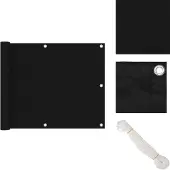vidaXL Balkon-Sichtschutz Schwarz 75x600 cm Oxford-Gewebe - Sonnenschirme & Sonnenschutze