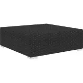 vidaXL Modular-Fußhocker 1 Stk. + Auflagen Poly Rattan Schwarz - Gartensofaelemente