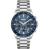 BOSS Herrenuhr Strike 1514240, Edelstahl, Chronograph, Silberfarben