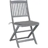 vidaXL Klappbare Gartenstühle 4 Stk. mit Kissen Massivholz Akazie - Gartenstühle