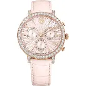 Swarovski Matrix Tennis Chrono Uhr, Schweizer Produktion, Lederarmband, Rosa, Roségoldfarbenes Finish MATRIX CHRONO:LS PINK/PINK/PRO 5698300 9009656983003
