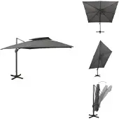 vidaXL Ampelschirm mit Lüftung 300x300 cm Anthrazit - Sonnenschirme & Sonnenschutze