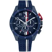 Tommy Hilfiger Chronograph Quarz Uhrfür Herren mit Marinblaues Silikonarmband -