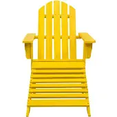 vidaXL Adirondack-Gartenstuhl mit Fußstütze Massivholz Tanne Gelb - Gartenstühle