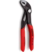 Knipex 87 01 125 SB Cobra Hightech-Wasserpumpenzange mit rutschhemmendem Kunststoff überzogen grau atramentiert 125 mm (SB-Karte/Blister)