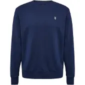 Hummel Sweatshirt "hmlPULSE SWEAT CREWNECK", Herren, Gr. L, blau (marineblaus), Sweatware, Obermaterial: 60% Baumwolle, 40% Polyester, normal, Rundhals, Sweatshirts Sweatshirt