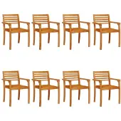The Living Store Gartenstühle 8 Stk. 59x55x85 cm Massivholz Akazie