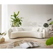 DELIFE 3-Sitzer Larna 260x120 cm Bouclé Creme-Weiß