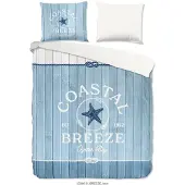 Good Morning Bettwäsche "Breeze" - Blau - (200x220 cm) - 100 % Baumwolle