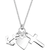 Elli Kette mit Anhänger "Halskette Herz Anker Kreuz Glaube Liebe Hoffnung 925 Sterling Silber" Gr. 45, silber, Halsketten, Damen, ohne Stein, Silber 925 (Sterlingsilber), Kette mit Anhänger