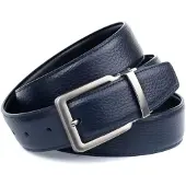 Anthoni Crown Ledergürtel , Herren, Gr. 85, schwarz (dunkelblau, schwarz), Leder, unifarben, Gürtel Ledergürtel, Wendegürtel in dunkelblau und schwarz, Schließe matt