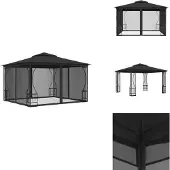 vidaXL Pavillon mit Netz 300x300x265 cm Anthrazit - Pavillons & Partyzelte