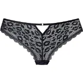 Vivance String , Damen, Gr. 32/34, schwarz, Spitze, Obermaterial: 88% Polyamid, 12% Elasthan, figurbetont, Unterhosen String, aus dezent transparenter Spitze in Leo-Optik