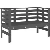 The Living Store Gartenbank Grau 111,5x53x71 cm Massivholz Kiefer