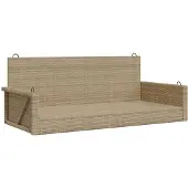 The Living Store Hängebank Beige 119x56x48 cm Poly Rattan