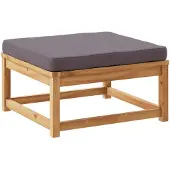 The Living Store Gartenhocker mit Kissen Massivholz Akazie