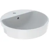 Geberit Halb-Einbauwaschtisch VariForm d 50, m Hahnl., m ÜL, rd, weiß KeraTect