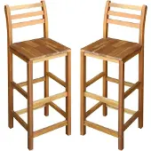 The Living Store Barhocker 2 Stk. Massivholz Akazie