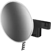 Emco LED-Rasier-/Kosmetikspiegel EVO rund, Wandmodell, 2-armig 3-fach schwarz