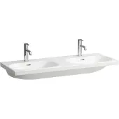 Laufen LUA Doppelwaschtisch, 2 Hahnlöcher, mit Überlauf, 1200x460mm, H8140810001041, Farbe: Weiß