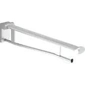 Keuco PLAN Care Stützklappgriff, mit Toilettenpapierrollenhalter, 700mm, 34903170737, Farbe: Aluminium silber-eloxiert/schwarz