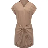 Ragwear Blusenkleid "Bahaya" Brusttasche stylisches Damen Sommerkleid mit Bindeband