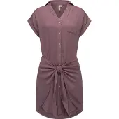 Ragwear Blusenkleid "Bahaya" Brusttasche stylisches Damen Sommerkleid mit Bindeband