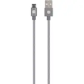 Skross Kabel , USB-A - microUSB, Metallgeflecht, 1,20 m, Grau