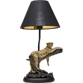 Kare Design Tischlampe Relax Leopard, schwarz, für Wohn- / Esszimmer, Kunststoff, Design, Tischlampe