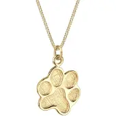 Elli Kette mit Anhänger "Halskette Pfote Symbol Hund 925 Silber" Gr. 45, gold, Halsketten, Damen, ohne Stein, Silber 925 (Sterlingsilber), Kette mit Anhänger