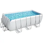 Bestway Power Steel Frame Pool Komplett-Set, eckig, 412x201x122cm, 56457