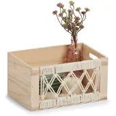 Zeller Holzkiste durchbrochen BOHO, 30 x 20 x 16 cm