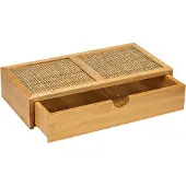 Wenko Badorganizer "Allegre", beige (natur, braun), B:28cm H:6cm T:14cm, Bambus, Rattan, Aufbewahrungsboxen, Badorganizer, mit Schublade, aus Bambus und Rattan