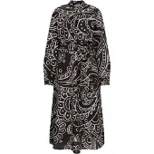 Seidensticker Sommerkleid "Schwarze Rose", Damen, Gr. S (36), Normalgrößen, schwarz, 100% Leinen, Paisley, regular fit, Rundhals, Kleider Sommerkleid, 1/1 Rundhals Paisley