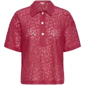 B.young Blusentop "Damen Poloshirt BXSOLACY", Damen, Gr. XS, rot (love potion), Obermaterial: 65% Polyamid PA. 35% Baumwolle CO., Blusen Blusentop