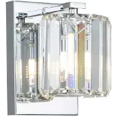 QUOIZEL Badezimmerleuchte DIVINE 1xG9 LED 3W IP44 Stahl Chrom poliert, Kristallglaslamellen H:17.8cm B:12cm dimmbar