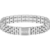 BOSS Armband "OWAN", silber (edelstahlfarben), Armbänder, 19cm, Edelstahl, Armband