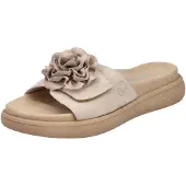 Rieker Damen Pantoletten Taupe Synthetik Blume Größe: 36