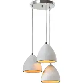 SalesFever Hängeleuchte "Thea", grau (betongrau, silberfarben), 3, H: 120cm, Leuchten, 3x Lampenschirme aus Beton, Hängeleuchte