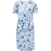 Cartoon Bodykleid "Casual-Kleid mit Muster", Damen, Gr. 44, EURO, blau (blau, weiß), 95% Polyester PES. 5% Elasthan EL., Kleider Bodykleid
